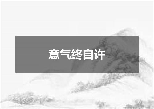 意气终自许