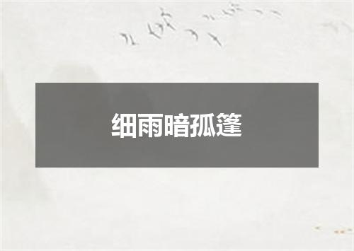 细雨暗孤篷