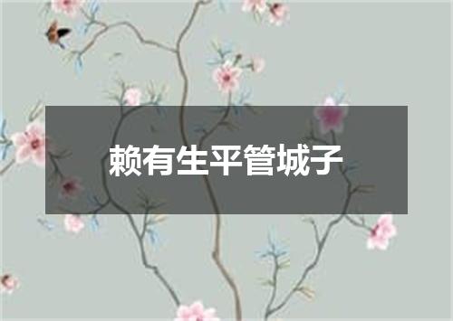 赖有生平管城子