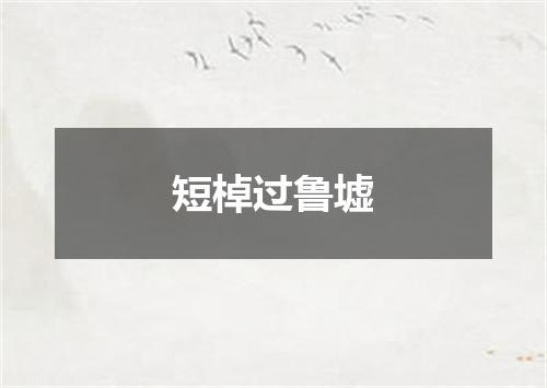 短棹过鲁墟