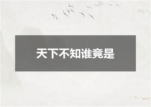 天下不知谁竟是