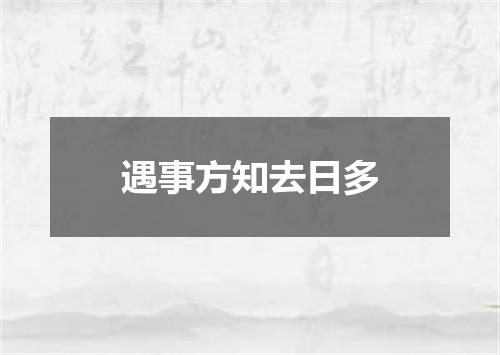 遇事方知去日多