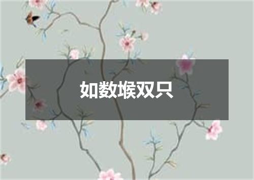 如数堠双只