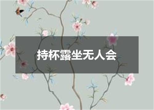 持杯露坐无人会