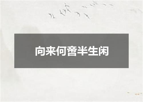 向来何啻半生闲