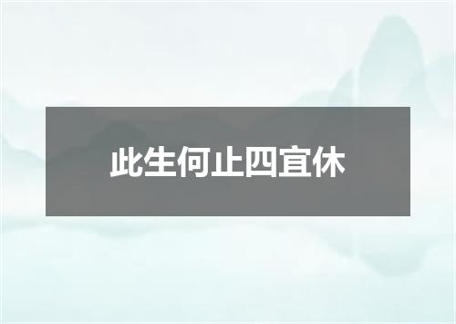 此生何止四宜休