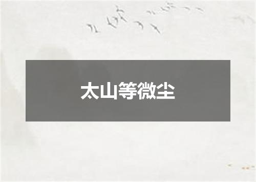 太山等微尘