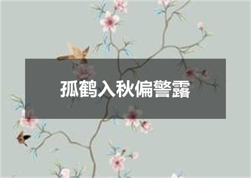 孤鹤入秋偏警露