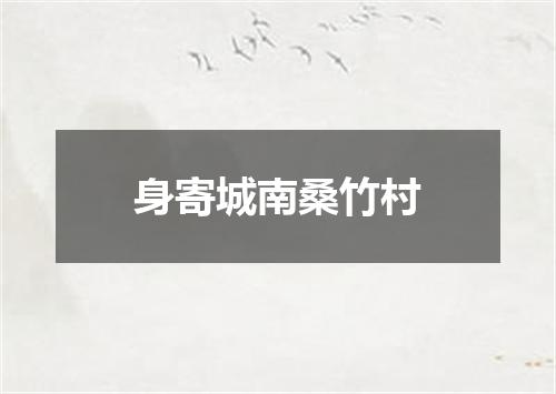 身寄城南桑竹村
