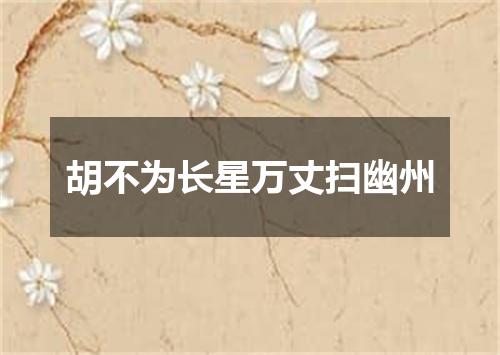 胡不为长星万丈扫幽州
