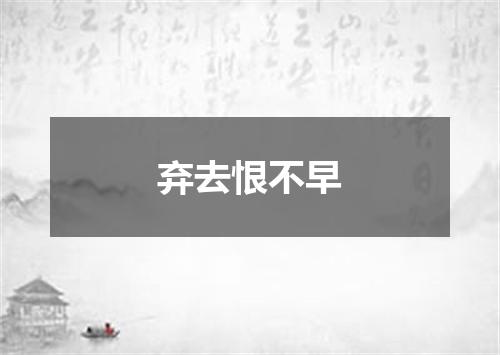 弃去恨不早
