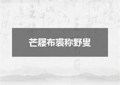 芒屦布裘称野叟