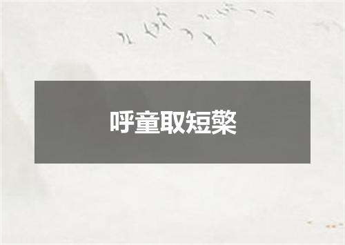 呼童取短檠