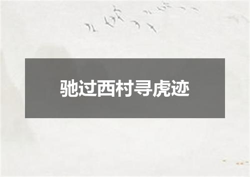 驰过西村寻虎迹