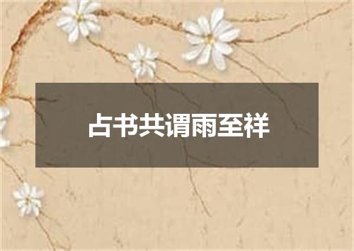 占书共谓雨至祥