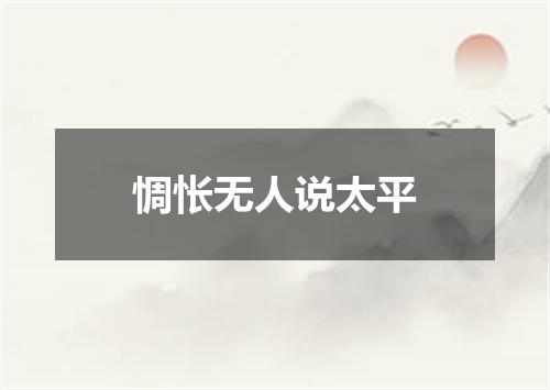 惆怅无人说太平