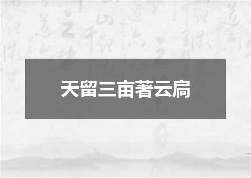 天留三亩著云扃