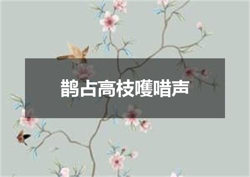 鹊占高枝嚄唶声