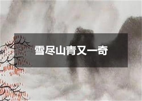 雪尽山青又一奇