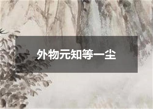 外物元知等一尘