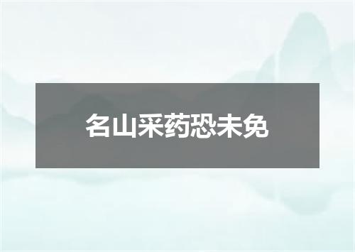 名山采药恐未免