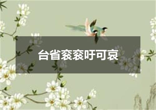 台省衮衮吁可哀