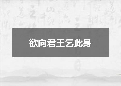欲向君王乞此身