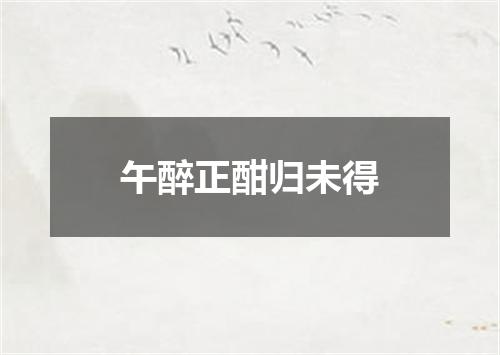 午醉正酣归未得