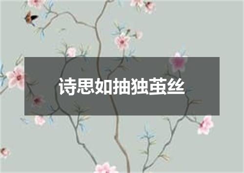 诗思如抽独茧丝