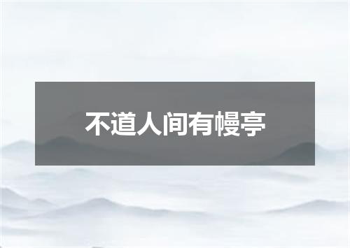 不道人间有幔亭