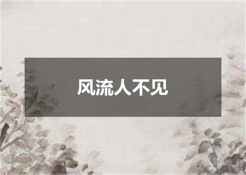 风流人不见