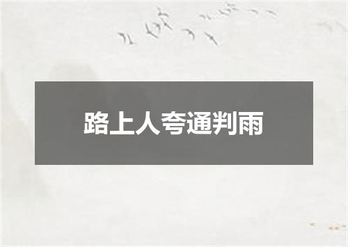 路上人夸通判雨