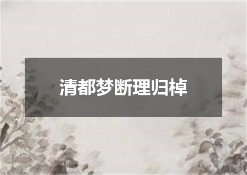 清都梦断理归棹