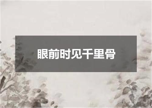 眼前时见千里骨