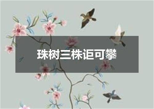 珠树三株讵可攀