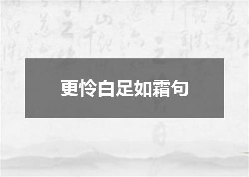 更怜白足如霜句