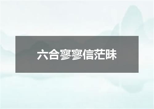 六合寥寥信茫昧