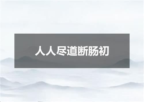 人人尽道断肠初