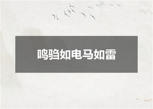 鸣驺如电马如雷
