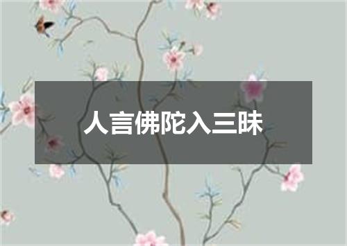 人言佛陀入三昧