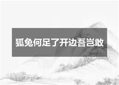狐兔何足了开边吾岂敢