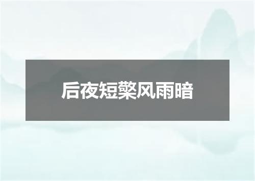 后夜短檠风雨暗