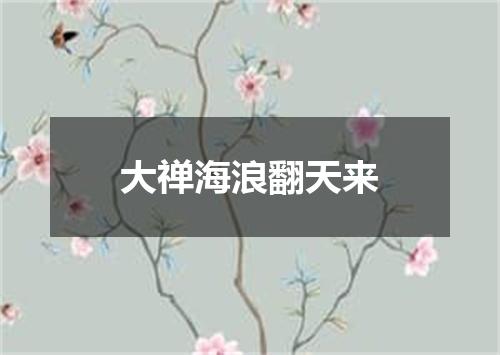 大禅海浪翻天来