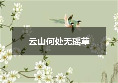 云山何处无瑶草
