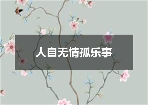 人自无情孤乐事