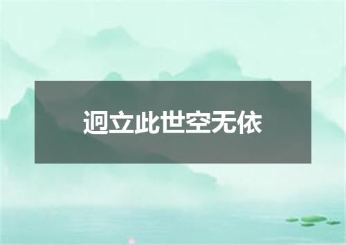 迥立此世空无依