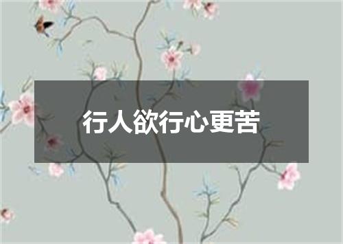 行人欲行心更苦