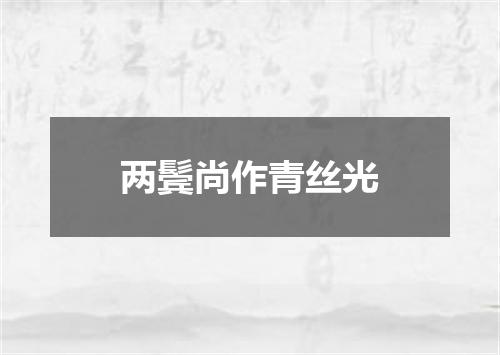 两鬓尚作青丝光