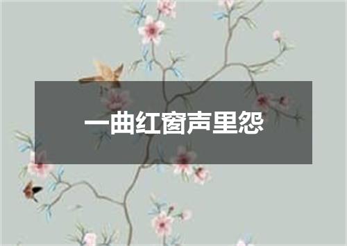 一曲红窗声里怨
