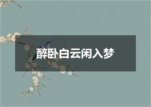 醉卧白云闲入梦
